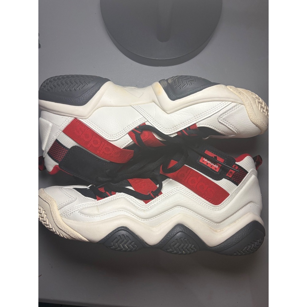 Adidas Top Ten 2000 Basketball Shoes Mens 11.5 White Red Retro High Top AFZ6224